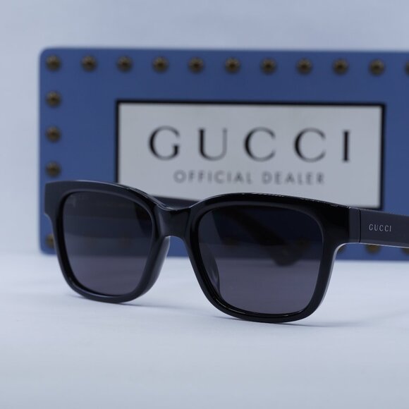 Gucci GG1716S 001 Square Sunglasses - Black/Grey - Picture 4 of 10